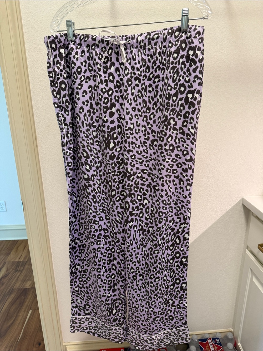 Victoria's Secret Lavender and Black Leopard Print Pajama Pants